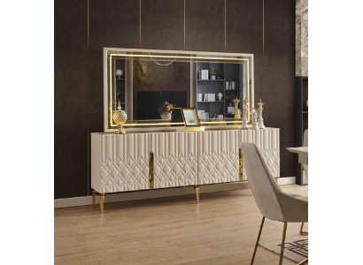 xxl Sideboard Kommod mat Spigel Sideboarden Holz Kommoden Miwwelen 2tlg