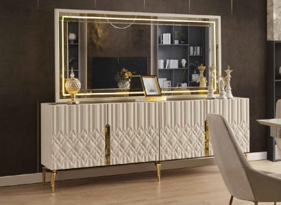 xxl Sideboard Kommod mat Spigel Sideboarden Holz Kommoden Miwwelen 2tlg