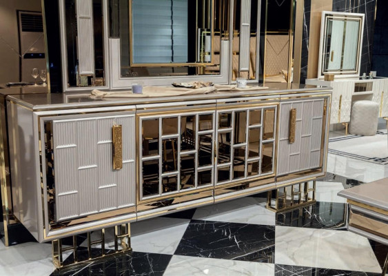 Sideboard Luxus Schaf Regal Holz Anrichte Schief Wohnzimmer