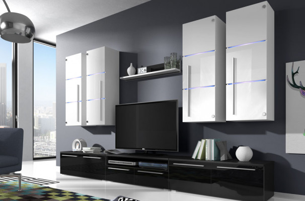 Héichglanz Wunnwand Schiefwand Wunnzëmmer Schaf Vitrinn Sideboard