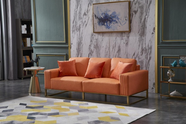 Dräisëtzer Couch Polster Lieder Canapé 3 Sëtzeren Couchen Holz Modern Stil Canapéen