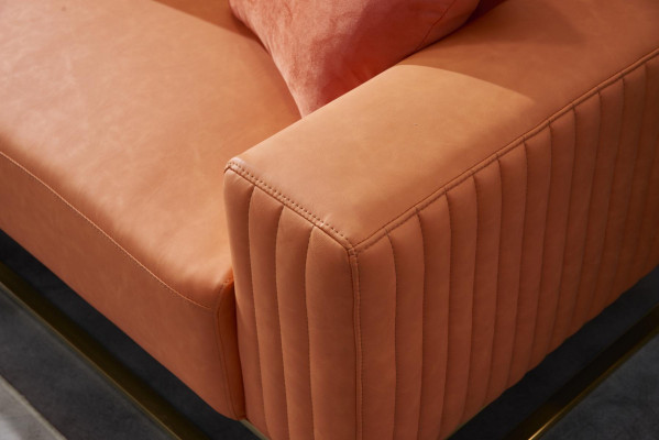 Dräisëtzer Couch Polster Lieder Canapé 3 Sëtzeren Couchen Holz Modern Stil Canapéen