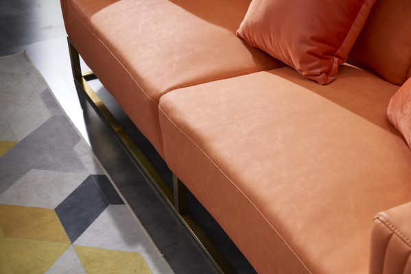 Dräisëtzer Couch Polster Lieder Canapé 3 Sëtzeren Couchen Holz Modern Stil Canapéen