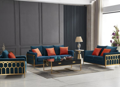 Sofagarnitur 3+2+1 Sëtzer Relax Set Design Sofen Polster Canapéen Lieder