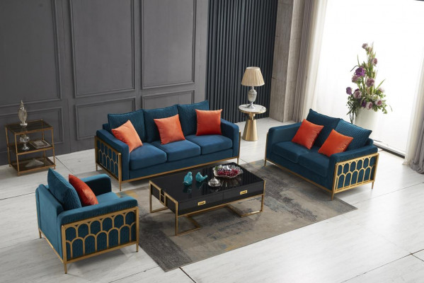 Sofagarnitur 3+2+1 Sëtzer Relax Set Design Sofen Polster Canapéen Lieder