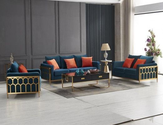 Dräisëtzer Couch Polster Sofa Design 3er Sëtz Sofas Zëmmer Miwwelen Beige