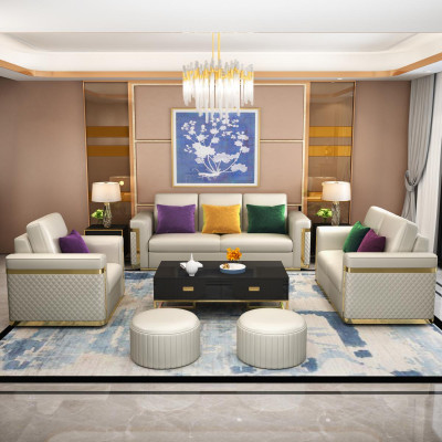 Komplett Set Sofagarnitur 3 2 1 Sëtzer Designer 3tlg. Ledersofa