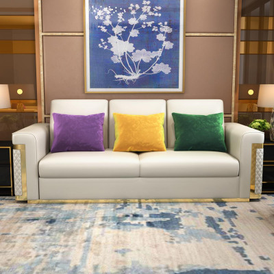 Design Këssen Luxus Sëtz Sofa Canapé Textil Sofa 3 Sëtz Kënschtlecher Lieder Dräi-Sëtz !