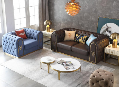 Sofa Garnitur 3+1 Sëtzer Klassesch Wunnlandschaft Sofa Couchen Sofasen Polster