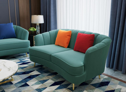 Zwee-Sëtz-Sofa 2 Sëtz-Design-Sofa Polster Modern Sëtz Stoff Textil Couch !