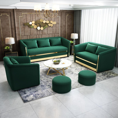 Sofagarnitur Textil Canapé Garnituren Design Modern Sofa 3+1 Sëtzer Sofaen
