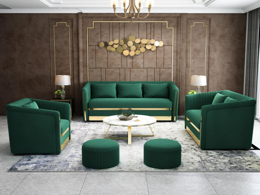 Sëtzgrupp 3+2+1 Sofa Ledersofa Wunnlandschaft Garnitur Design