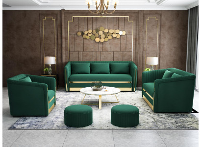 Sëtzgrupp 3+2+1 Sofa Ledersofa Wunnlandschaft Garnitur Design