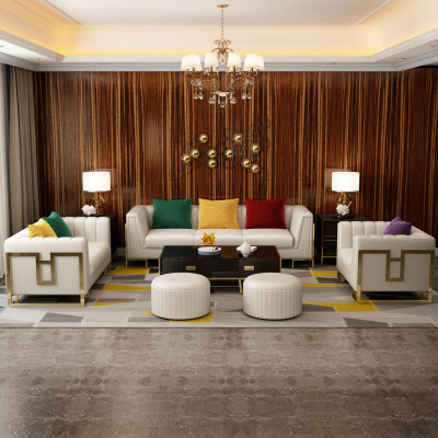 Sofagarnitur Grouss Set 3+1 Sëtzer Lieder Sofa Couch Garnitur Design Couchen