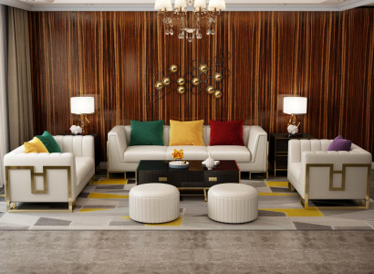 Sofagarnitur Grouss Set 3+1 Sëtzer Lieder Sofa Couch Garnitur Design Couchen