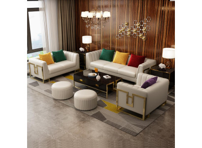 Lieder Canapé Couch Sofa Ensemble 3+2+1 Sëtz Design Garnitur Modern Sofa