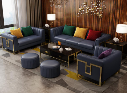Blo Sofagarnitur Lieder 3+2 Sëtzer Set Polstersofa Wunnzëmmer Canapéen