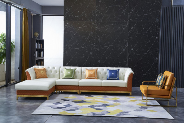 Design Sofa Couch Ecksofa Luxus Hocker Polster Garnitur Wunnlandschaft