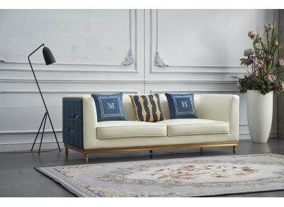 Design Klassiker Modern Big XXL 3 Sëtzer Couch Konschtlieder Sofas Couchen