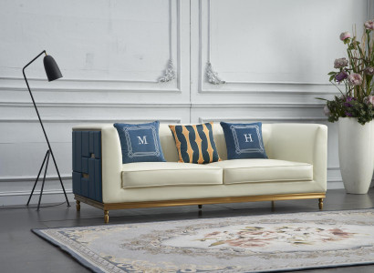 Design Klassiker Modern Big XXL 3 Sëtzer Couch Konschtlieder Sofas Couchen