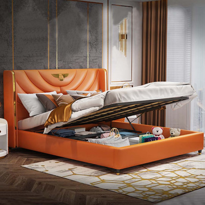 Schlofzëmmer Bett Nuetsdëscher 3 Deeler. Set Design Luxus Better Holz Duebelbett NEI