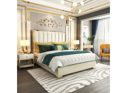 Klassesch Schlofzëmmer Bett Wäiss Textil Better Lieder Polster Duebel