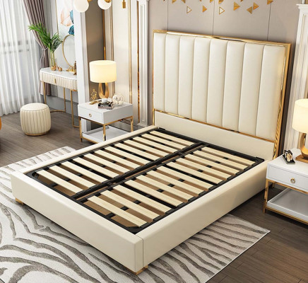 Klassesch Schlofzëmmer Bett Wäiss Textil Better Lieder Polster Duebel