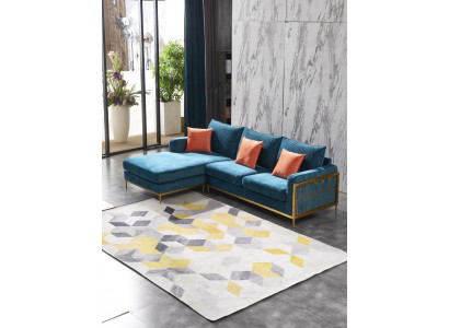 Wunnlandschaft Ecke Sofa L-Form Couch Sëtz Polster Set Garnitur Sofa Luxus