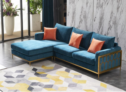 Wunnlandschaft Ecke Sofa L-Form Couch Sëtz Polster Set Garnitur Sofa Luxus