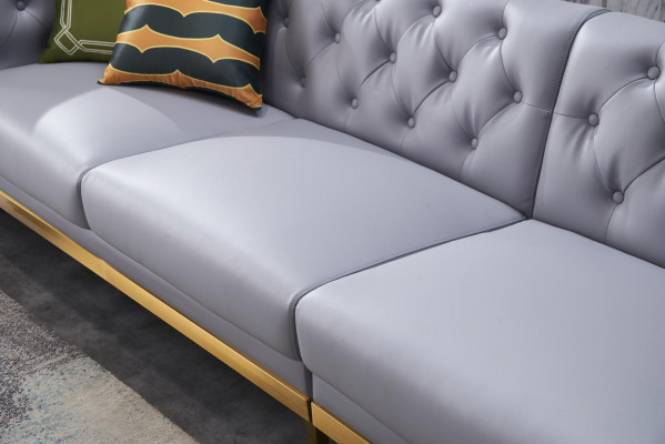 Eck-Couch Couch Canapé Lieder-Couch Wohnlandschaft Luxus Miwwelen L-Form