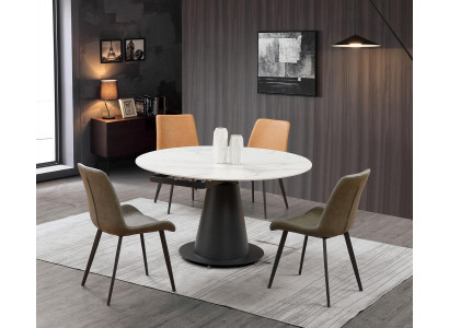 Iesszëmmer Design Miwwel Stullgrupp Dësch Set mat 4 Lehn Still Garnitur Nei