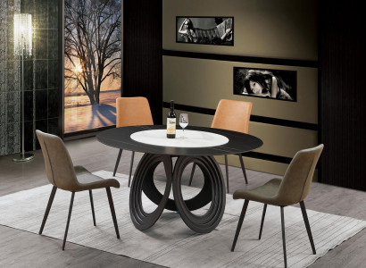 Ronnen Iessdësch Dësch 135cm Metall Ronn Konferenz Modern Dëscher