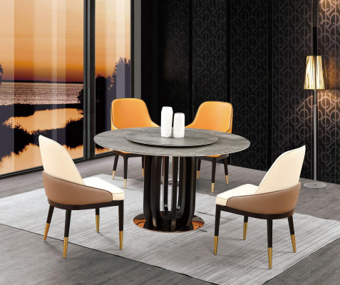Ronnd Dësch Luxus Ronnd Dëscher Iesszëmmer Miwwelen Sailen Fouss Steen Optik