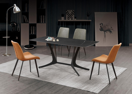 Iesszëmmer Luxus Dësch Colonnen Dëscher Grupp 5tlg. Set Garnitur Lehnstull