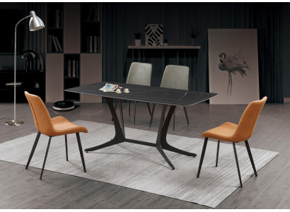 Iesszëmmer Luxus Dësch Colonnen Dëscher Grupp 5tlg. Set Garnitur Lehnstull