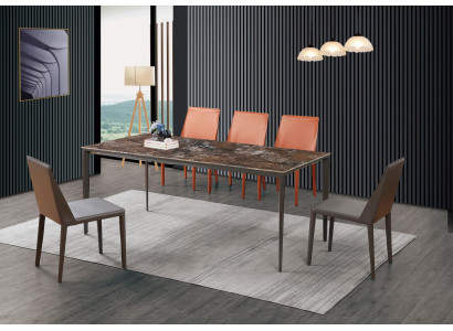 Luxus Iessdësch - Dësch Iesszëmmer Miwwelen Metall Marmor Look Design Dësch