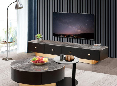 Set 2x Dësch Couchtisch Kaffisdësch Deko Bäistelltisch Designer Wunnzëmmertisch