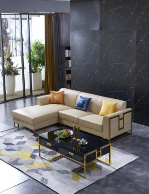 Sofa Ecksofa L Form Sesselen Dësch Hocker Ecksofa Polster 2-tlg. Nei