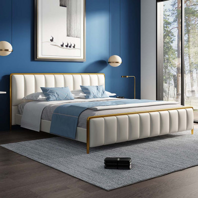 Klassesch Bett Duebelbett Bett 2x Nuetsdëscher Holz Design Neit Better 3-Deeler-Set