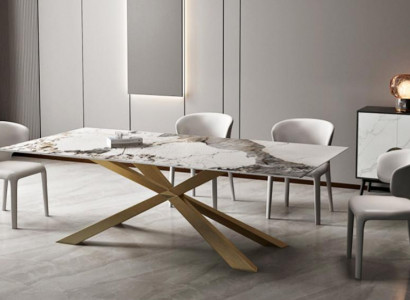 Design Iessdësch Moienzëmmer 180x90cm Miwwelen Dësch Iessdësch Edelstol X Been