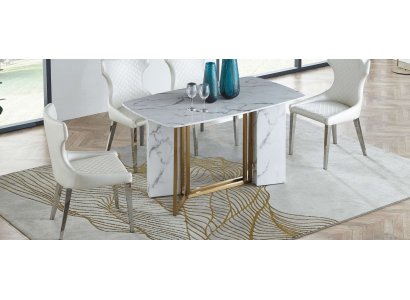 Luxusmiwwelen Marmortabellen 180x90cm Wunnzëmmer Hotel Iesszëmmer Dësch Designer Nei