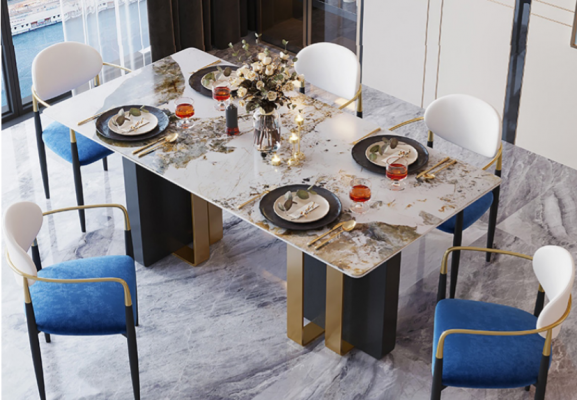 Dësch Marmor Stil Kiche Moderne Iessdësch Dëscher Iesszëmmer Luxus Miwwel Design