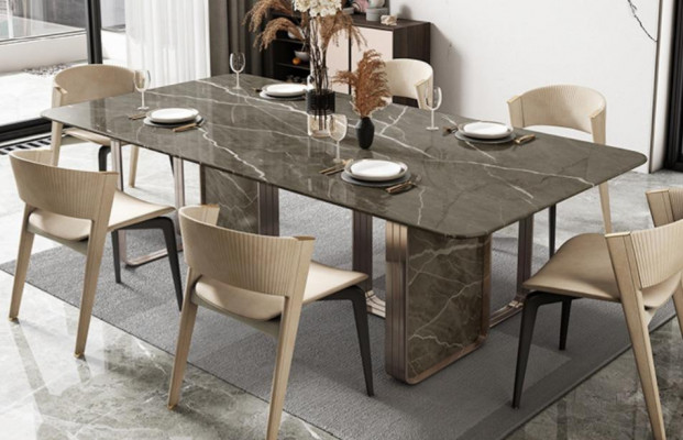 Iessdësch Iesszëmmer Modern Edelstol Kichen Dëscher Design Dësch Metall Wunnzëmmer