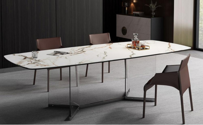 Design Marmorstull Wunnzëmmer Dëscher Iesszëmmer Edelstol Dësch Modernen Iessdësch