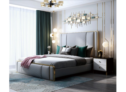 Designer-Doppelbett Bett Hotel Luxus-Schlofkummer 140/160x200cm Lieder