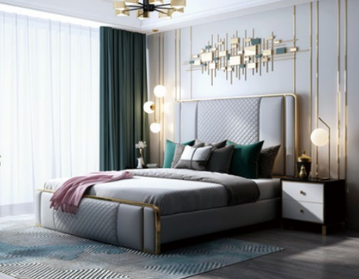 Designer-Doppelbett Bett Hotel Luxus-Schlofkummer 140/160x200cm Lieder