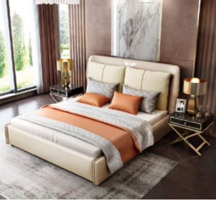 Luxus-Schlofzimmer-Designer-Doppelbett Bett 180/200x200cm Lieder Metall