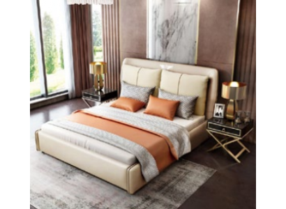 Luxus-Schlofzimmer-Designer-Doppelbett Bett 180/200x200cm Lieder Metall