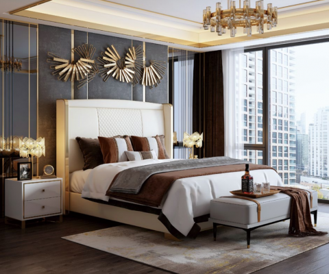 Luxus-Schlofkummer-Bett Polster-Design-Deko Luxus-Doppel-Hotel-Koppel-Biedem.