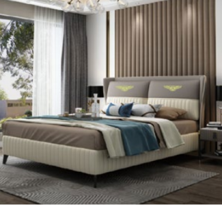 Designer Duebelbett Bett Hotel Luxus Schlofzëmmer 150/180x200cm Lieder Nei